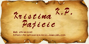 Kristina Pajičić vizit kartica